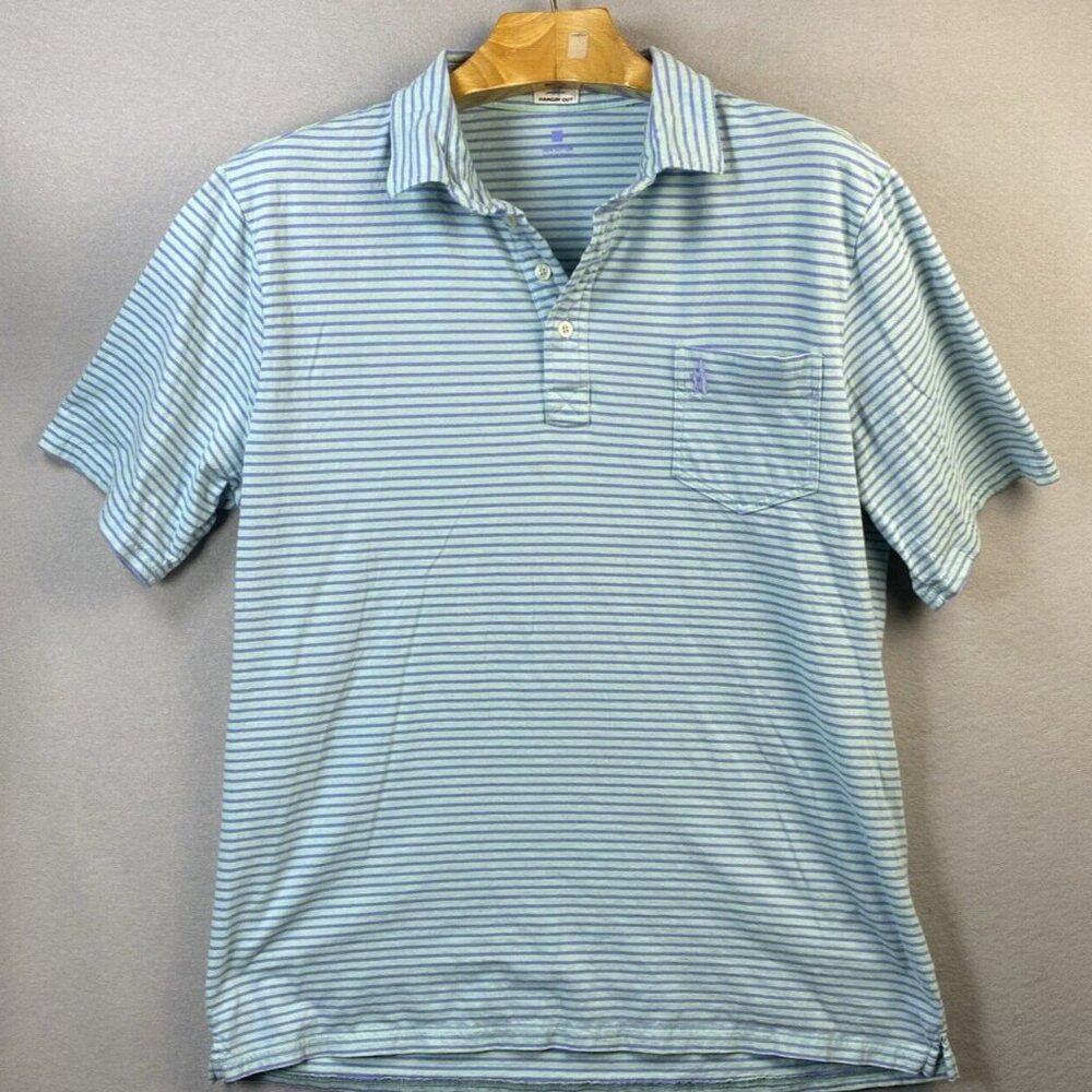 Johnnie-O Hangin Out Polo Shirt Mens XL Striped Stretch Performance Golf Macon